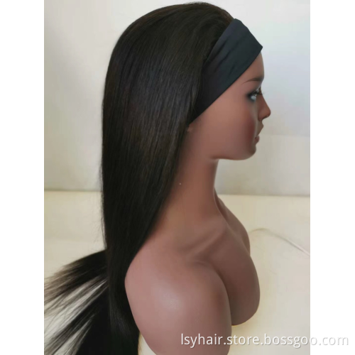 LSY Throw On And Go Super Easy Headband Wigs 100 Non Lace Glueless Human Hair Half Wigs, Beginner Starter Friendly DIY Hair Wigs